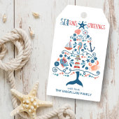 Seizoenen Vergroeten Nautical Beach Kerstmis Cadeaulabel