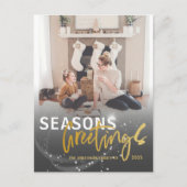 Seizoenen Vergroeten Ster Faux Gold Script Kerstmi Briefkaart (Voorkant)