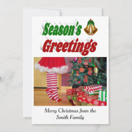 Seizoenen Vergroeten Vertellen kerstfoto-typografi Feestdagenkaart