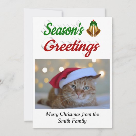 Seizoenen Vergroeten Vertellen Kerstfotoscript Feestdagenkaart (Voorkant)