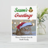 Seizoenen Vergroeten Vertellen Kerstfotoscript Feestdagenkaart (Staand voorkant)