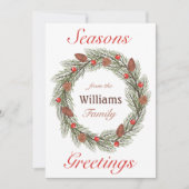 Seizoenen Vergroeten Waterverf Grote Kerstmis Feestdagenkaart (Voorkant)