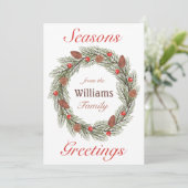 Seizoenen Vergroeten Waterverf Grote Kerstmis Feestdagenkaart (Staand voorkant)