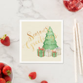 Seizoenen Vergroeten Waterverf Kerstmis Servet (Insitu)