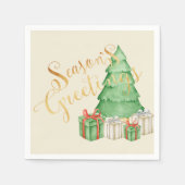 Seizoenen Vergroeten Waterverf Kerstmis Servet (Voorkant)