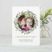 Seizoenen Vergroeten Waterverf Wreatefeestdag Feestdagenkaart (Staand voorkant)