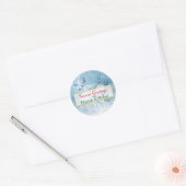 Seizoenen Vergroeten Winter Deer en Pine Trees Ronde Sticker (Envelop)