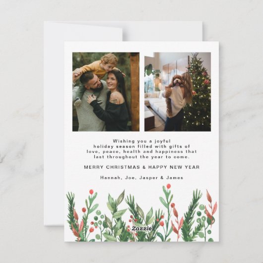 Seizoenen Vergroeten Winterfolievakaart Feestdagenkaart (Achterkant)