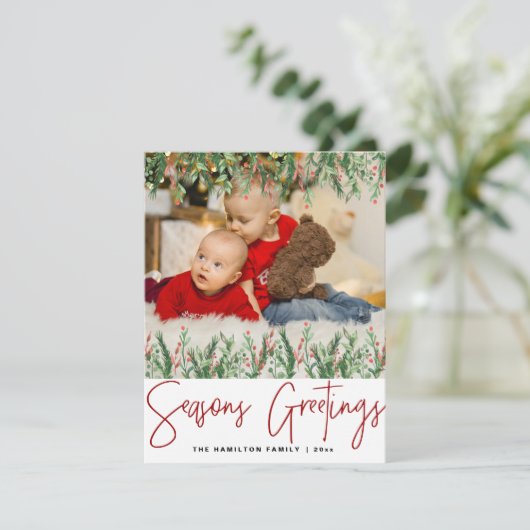 Seizoenen Vergroeten Winterfolievakaart Feestdagenkaart (Staand voorkant)