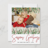 Seizoenen Vergroeten Winterfolievakaart Feestdagenkaart (Voorkant)