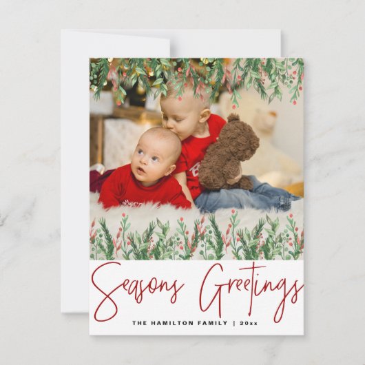 Seizoenen Vergroeten Winterfolievakaart Feestdagenkaart (Voorkant)