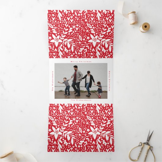 Seizoenen Vergroeten witte tekst multi-fotovakanti Drieluik Kaart (Binnen)