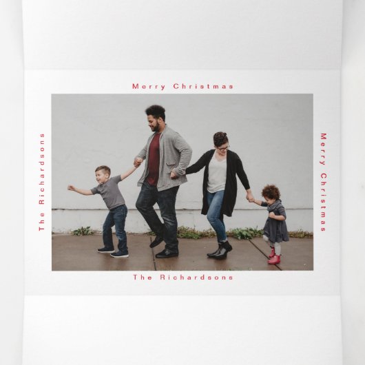 Seizoenen Vergroeten witte tekst multi-fotovakanti Drieluik Kaart (Binnenkant midden)