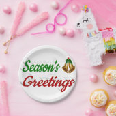 Seizoenen Vergroetings Bells script Kerstmis Papieren Bordje (Feest)