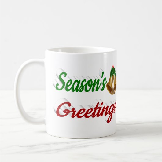 Seizoenen Vergroetings Bells-script Koffiemok (Links)