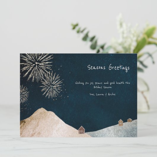 Seizoenen Vuurwerk Vakantiekaart Feestdagenkaart (Staand voorkant)