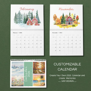Seizoenen Waterverf 2026 Kalender Artistieke Nat