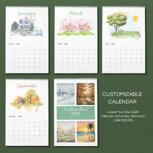 Seizoenen Waterverf 2026 Kalender Artistieke Nat