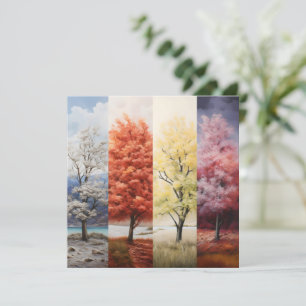 Seizoenen Weer Boom Kleuren Programmakaart