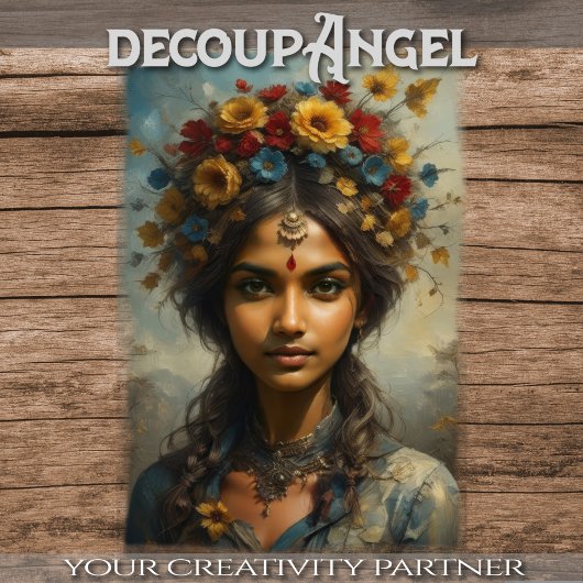 Seizoenen Zusters - 1 van 4 - Lente - Decoupage - Tissuepapier