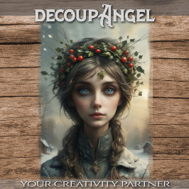 Seizoenen Zusters - 4 van 4 - Winter - Decoupage - Tissuepapier