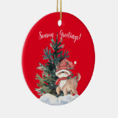 SEIZOENGREETTES CHRISTMAS DEAR KERAMISCH ORNAMENT (Rechts)