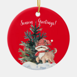 SEIZOENGREETTES CHRISTMAS DEAR KERAMISCH ORNAMENT