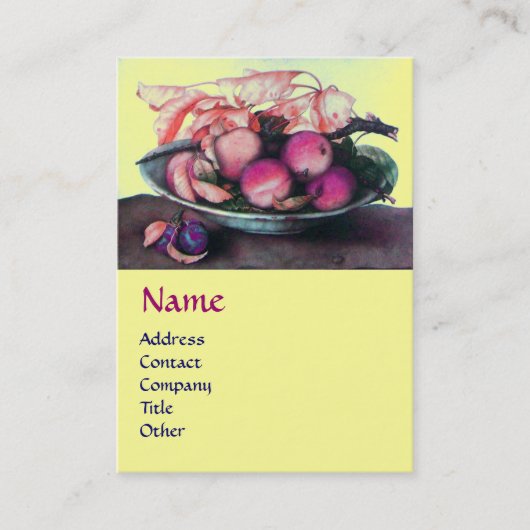 SEIZOENGROENEN, boomstammen en gele bladeren Visitekaartje (Voorkant)