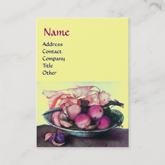 SEIZOENGROENEN, boomstammen en gele bladeren Visitekaartje (Voorkant)