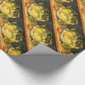 SEIZOENGROENEN EN WITTE STROMEN CADEAUPAPIER (Hoek)