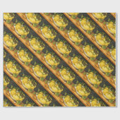 SEIZOENGROENEN EN WITTE STROMEN CADEAUPAPIER (Vlak)