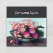 SEIZOENGROENEN, Prunes, Blauwe Roze Vierkante Visitekaartje (Achterkant)