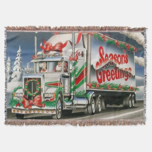 Seizoengroet Trucking Santa Deken (Voorkant)