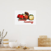 Seizoengroeten - Baubles & Pine Cones Poster (Keuken)