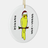 Seizoengroeten Cockatiel kerstversiering Keramisch Ornament (Rechts)