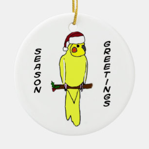 Seizoengroeten Cockatiel kerstversiering Keramisch Ornament