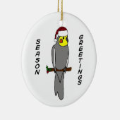 Seizoengroeten Cockatiel kerstversiering Keramisch Ornament (Rechts)