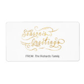 Seizoengroeten (GOLD) Etiket (Voorkant)