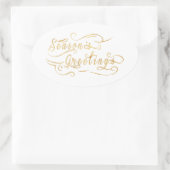 Seizoengroeten (GOLD) Ovale Sticker (Tas)