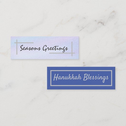 Seizoengroeten/Hanukkah Blessings Mini Visitekaartje (Voorkant / Achterkant)