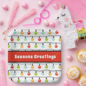 Seizoengroeten | Kute kerstlampjes Papieren Bordje (Feest)