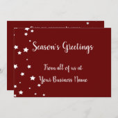 Seizoengroeten niet-religieuze rode witte kaart (Voorkant / Achterkant)