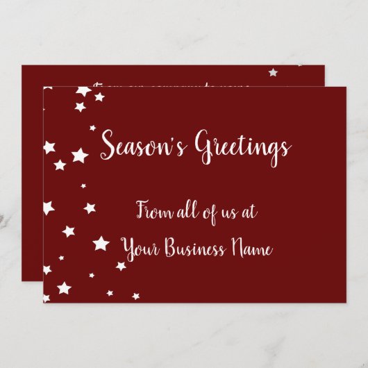 Seizoengroeten niet-religieuze rode witte kaart (Voorkant / Achterkant)