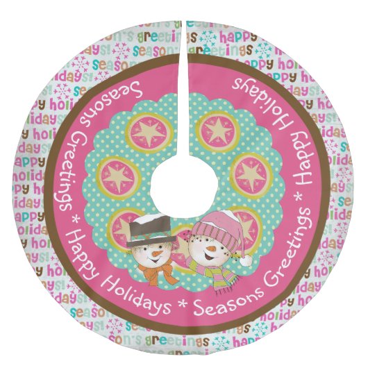 Seizoengroeten Prettige feestdagen boomrok Kerstboom Rok (Voorkant)