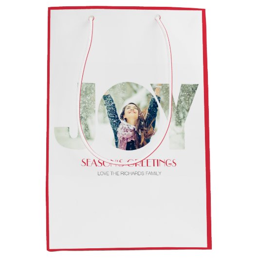 Seizoengroeten (RED) Medium Cadeauzakje (Voorkant)