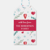 Seizoengroeten | Snowflake en hartfeestdag Cadeaulabel (Achterkant)