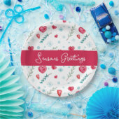 Seizoengroeten | Snowflake en hartfeestdag Papieren Bordje (Feest)