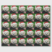 Seizoengroeten uit de Rode Panda-kerstman Cadeaupapier (Vlak)