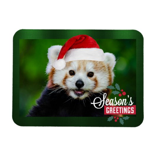 Seizoengroeten uit Red Panda Magneet (Horizontaal)