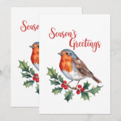 Seizoengroeten van de opgewekte Robin Kaart (Voorkant / Achterkant)